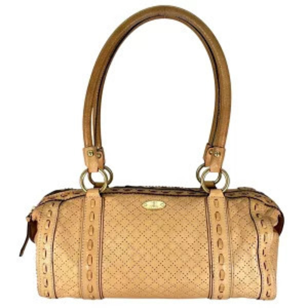Celine Perforated Leather Tote Bag Beige Tan